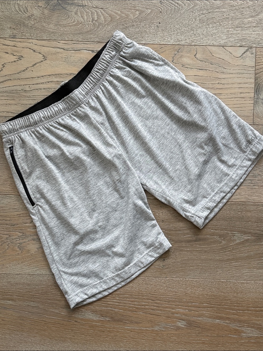 🥍Lacrosse Unlimited Heather Light Gray Athletic Performance Shorts Zip Pocket-L